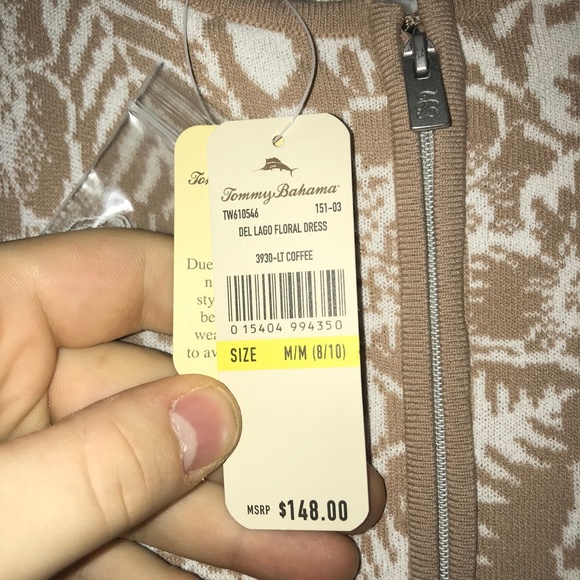 Tommy Bahama Del Lago Floral Knit Dress Coffee - Picture 3 of 3